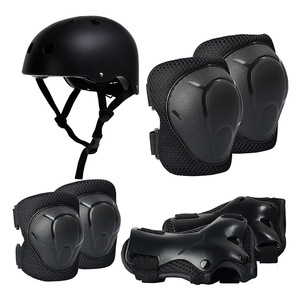 Conjunto de equipo de protección para monopatín para niños, casco, protectores para las rodillas y los codos, transpirables, Unisex, para patinaje sobre ruedas, protección básica - Product Image 1