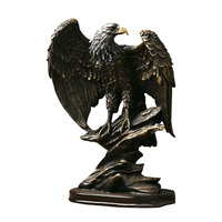 Sculpture personnalisée décoration de maison de luxe animal tigre lion cheval aigle figurines cadeau résine artisanat or aigle statue