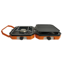 2024 Mini réchaud pliable intérieur-extérieur portable pour barbecue deux réchauds à gaz de type filet en acier et acier inoxydable pour le camping