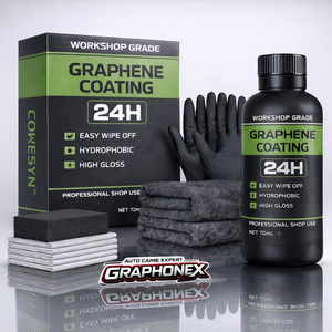 GRAPHONEX 24H Kit de revêtement céramique au graphène qualité professionnelle hydrophobe haute brillance protection de peinture 10 ans de garantie facile à appliquer - Product Image 1