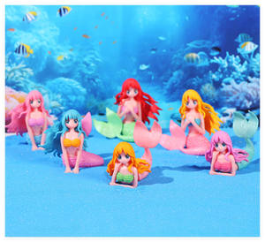 Concha sirena fishbowl cake topper figura de boda animal lindo figurita para Decoración - Product Image 5