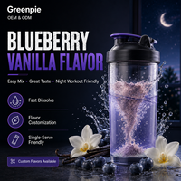 Complément alimentaire sans caféine Greenpie Sports pour l'entraînement nocturne, saveur myrtille vanille, OEM, étiquette privée, poudre pré-entraînement