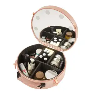 Valise de rangement Portable, mallette de beauté, en aluminium, pour produits cosmétiques de voyage