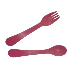 Trẻ em 2pcs Thiết lập dùng một lần compostable đồ dùng C.PLA Spoon Fork Set