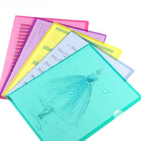 Hot New L-Shaped Single Page A4 Taille Document Dossier En Plastique Transparent Couleur PP Matériel Pochette De Stockage De Fichiers