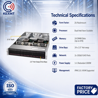 Servidor en Rack Kexint RS7260 2U, Dos Procesadores Intel Xeon Escalables, 24 Bahías de Unidades de Disco NVMe SAS SATA de 6 TB con Intercambio en Caliente, RAM de 10 GbE