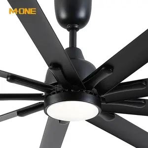 Manufacturer Led Light 24w 84 Inch Black Aluminium 9 Blade Dc Remote Control Modern Big Size Large Industrial Ceiling Fan