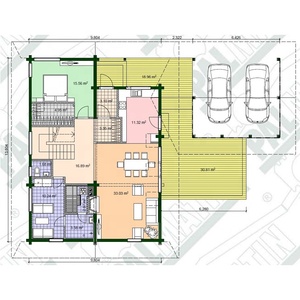 Maison préfabriquée <span class=keywords><strong>en</strong></span> <span class=keywords><strong>bois</strong></span> populaire bien conçue avec <span class=keywords><strong>garage</strong></span> - Product Image 2