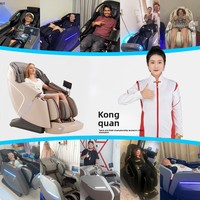 Sillón de Masaje Plegable Portátil de Lujo con Doble Núcleo, Compresión Caliente, Manipulador 4D, Control por Voz Inteligente, Venta al por Mayor, Masajeador de Espalda Inteligente