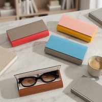 Étui à lunettes rectangulaire en PU double couche, tendance