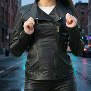 Customizable Premium 100% Waterproof Windproof Canvas Full Sleeve Cowhide Leather <b>Racer</b> <b>Jacket</b> Mandarin Collar Front Winter OEM - Product Image 1