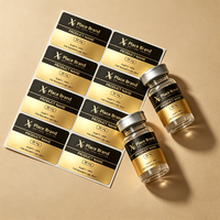 Etiquetas Personalizadas Autoadhesivas Mate Brillantes Doradas para Botellas, Duraderas, Imprimibles, con Logotipo y Cajas para Frascos de 3ml, 5ml y 10ml