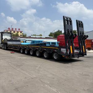 <span class=keywords><strong>Semirremolque</strong></span> de Plataforma Baja Multieje, Remolque de Camión con <span class=keywords><strong>Cuello</strong></span> de <span class=keywords><strong>Cisne</strong></span>, Capaz de Transportar Mercancías con Sobrepeso, Capacidad de Carga de 100T. - Product Image 2