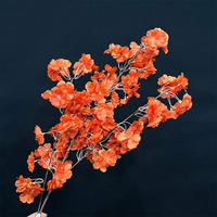 Décoration de plafond, branche de fleurs de cerisier orange dense, arche de mariage pour hôtel, utilisation en extérieur et pour les fêtes, fleur de cerisier artificielle