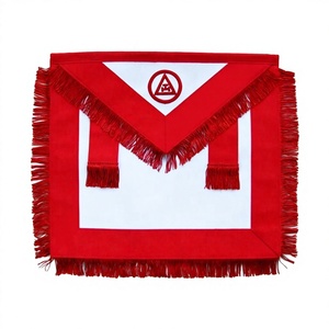 Delantal Masónico RAM para Miembros del Arco Real con Diseño Bordado, Cierre Magnético y Cuentas |   Delantal de cuero para regalia inglesa de capítulo - Product Image 1