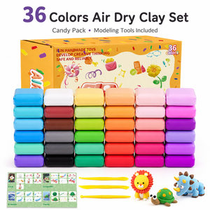 Juego de 36 Colores de Arcilla de Secado al Aire, Arcilla de Modelar Suave No Tóxica con Herramientas, Manualidades para Niños, OEM, Personalizado, Venta al Por Mayor - Product Image 1