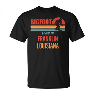 Camiseta Bigfoot Lives In Franklin Louisiana, diseño retro vintage, unisex para adultos, cuello redondo, manga corta, serigrafiada - Product Image 2