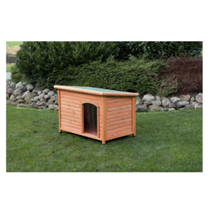 בית כלבים חיצוני קטן מבודד חום קלאסי עמיד בפני מזג אוויר עם גג צירים חומר עץ בר קיימא - Product Image 2