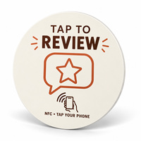 Autocollant NFC rond pour table – Solution de rétroaction sans contact personnalisable pour café