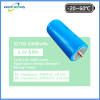 Sel Silinder LFP 3.2V 6Ah 32700 dengan Tingkat Pengosongan Tinggi, Mampu 100% DOD, Baterai LFP Tunggal, Perlindungan IP65, Bersertifikasi CE untuk Drone