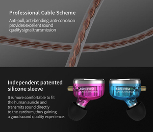 Écouteurs intra-auriculaires KZ ZSN Pro <span class=keywords><strong>pour</strong></span> studio, technologie de transducteur hybride 1DD+1BA, câble détachable améliorable, écouteurs filaires - Product Image 4