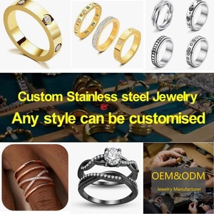 Anelli di Fidanzamento Multistrato Personalizzati Placcati in Oro 18K con Zirconi Cubici, Anello Nuziale di Tendenza in Acciaio Inossidabile per Donna - Product Image 4