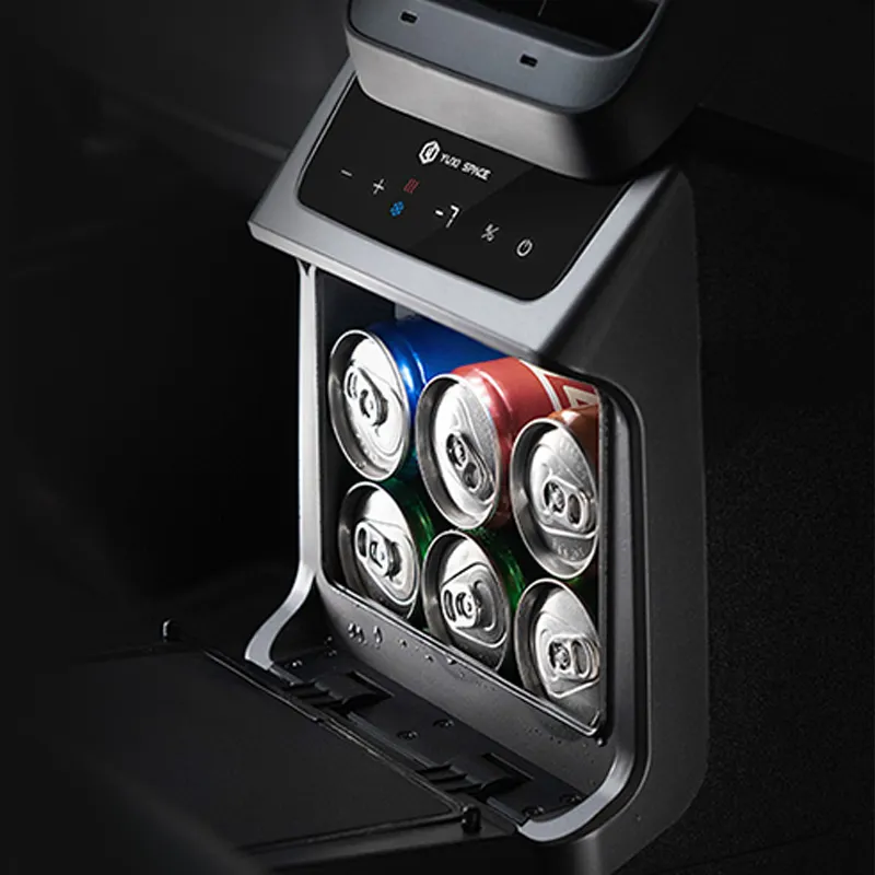 Neustil Autoinnenzubehör Autokühlschrank 12 Volt für Tesla Modell Y eingebautes 4,6 L mit Kühler wärmer Autokühlschrank