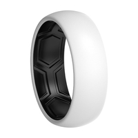 Anneau en silicone ergonomique de haute qualité unisexe de 8 mm, arc intérieur avec design respirant, ajustement confortable, anniversaires, fête, bijoux de mode