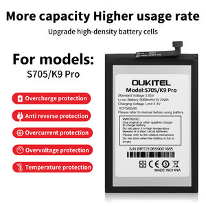 Batterie S705/<span class=keywords><strong>K9</strong></span> Pro 5000mAh pour batterie de téléphones mobiles <span class=keywords><strong>Oukitel</strong></span> <span class=keywords><strong>K9</strong></span> Pro <span class=keywords><strong>Oukitel</strong></span> S705 - Product Image 4