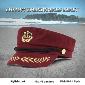Bérets tactiques personnalisés pas chers, brodés, pour femmes, vert, cadeau, rouge, blanc, bleu, plage, 100% polyester, quatre saisons, mode unisexe - Product Image 2