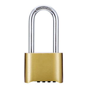Brass Combination Padlock Large Size Extended Shackle Warehouse Gate <b>Lock</b> Rectangular Body Copper Material - Product Image 5
