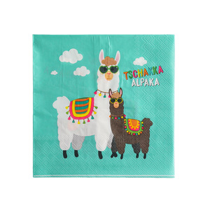 Alpaca Printed Paper Napkins 330mmx2 20 Sheets Per Pack For Themed Party Disposable Serviettes - Product Image 4