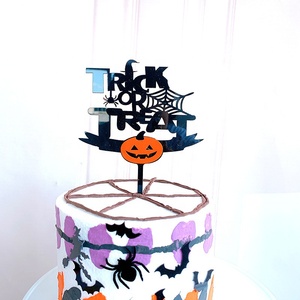 Decoración <span class=keywords><strong>de</strong></span> tartas para fiesta <span class=keywords><strong>de</strong></span> Halloween, decoración <span class=keywords><strong>de</strong></span> tartas con temática <span class=keywords><strong>de</strong></span> murciélago naranja negro, <span class=keywords><strong>bruja</strong></span> fantasma - Product Image 5