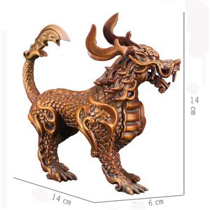 Diseño personalizado decoración del hogar latón Animal figura estatua bronce <span class=keywords><strong>hijo</strong></span> del dragón escultura - Product Image 4
