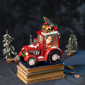 Nuevo Adorno Navideño <span class=keywords><strong>de</strong></span> Plástico Estilo Americano, Camión Rojo Vintage, Caja Musical, Bola <span class=keywords><strong>de</strong></span> <span class=keywords><strong>Cristal</strong></span> con <span class=keywords><strong>Nieve</strong></span> - Product Image 4