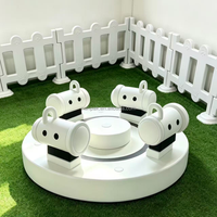 Modernes Roboter-Softplay-Karussell für Kinder – Drehendes Indoor-Karussell für Partyvermietung, Kindertagesstätten und Geburtstagsveranstaltungen