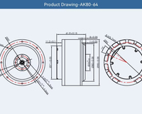 Actuador de articulación humanoide Cubemars AK80-64 de alto torque, motor CC sin escobillas de 24V 48V para articulación de cadera de robot y exoesqueleto