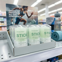 Déodorant en pierre d'alun naturel en gros, cristal minéral hypoallergénique pour peaux sensibles des aisselles