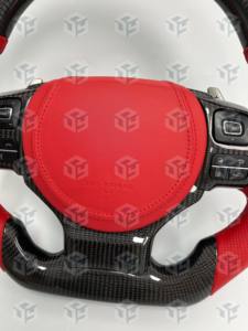 Volante de fibra de carbono de cuero perforado rojo oscuro personalizado para Lexus <span class=keywords><strong>GS</strong></span> Gsf Is250 Is <span class=keywords><strong>300</strong></span> Nx Ct200 - Product Image 5