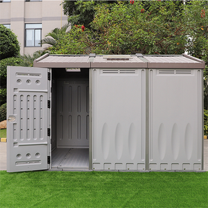 Caseta <span class=keywords><strong>de</strong></span> Almacenamiento Exterior Portátil <span class=keywords><strong>de</strong></span> Plástico con Marco Metálico Impermeable, Marca Toppla, Económica - Product Image 3