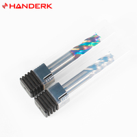 Ensemble de fraises à queue HANDERK en carbure de tungstène, revêtement DLC, taille métrique/pouce, HRC65, 3 cannelures, conception en U, pour outils de découpe CNC, OEM ODM