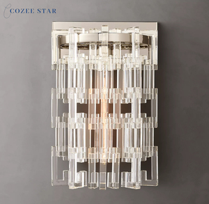 Aplique de pared Marignan redondo moderno, accesorio de iluminación interior con base LED E26, cuerpo de latón y pantalla de cristal para sala de estar - Product Image 5