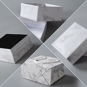 Caja de Joyería con Diseño de Mármol en Oferta, con Inserto de Espuma, Cajas de Joyería Cuadradas de Papel para el Día de San Valentín, Estuche de Embalaje con Logotipo Personalizado - Product Image 5