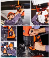 Perceuse à noyau magnétique 16 18 25 35 Fraise annulaire Perceuse magnétique électrique Benc h Machine de forage