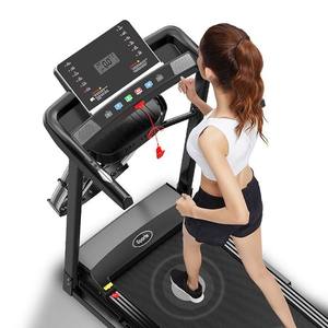 心拍数モニターとLCDディスプレイを備えた折りたたみ式家庭用電動トレッドミル、ポータブルフィットネス機器 - Product Image 1