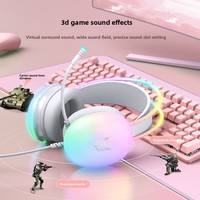 Casque de jeu filaire ONIKUMA X25, 3,5 mm, circum-auriculaire, haut-parleur de 50 mm, RGB, micro rotatif à réduction de bruit pour PC, PS5, Xbox, Switch
