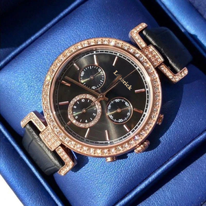 <span class=keywords><strong>Reloj</strong></span> de Pulsera de Cuarzo para Mujer con Logotipo Personalizado, Lujoso, con Moissanita, Esfera de Cristal de Zafiro, Caja de Acero Inoxidable y Correa de Cuero Genuino - Product Image 3