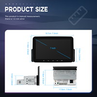 Autoradio Android Podofo 7'' 4+64G 1 Din, CarPlay/Android Auto sans fil, GPS, WIFI, FM, RDS, AI, DSP, BT, EQ, OEM