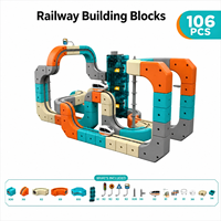 Nouvel Arrivage : Ensemble de Blocs de Construction 3D pour Voitures sur Rail, Circuit de Billes Créatif DIY, Jouet Train sur Rail avec Ascenseur pour Enfants