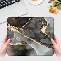Tapis de souris imprimé de logo personnalisé en marbre noir et or de petite taille tapis de bureau de jeu antidérapant tapis de souris vierge en caoutchouc par sublimation